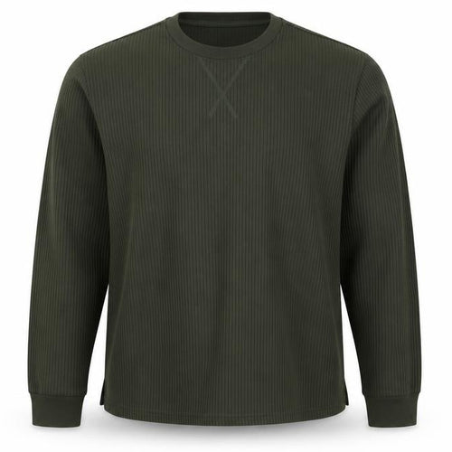 Primark Men’s Green M Ribbed Crew Neck Pullover Sweatshirt