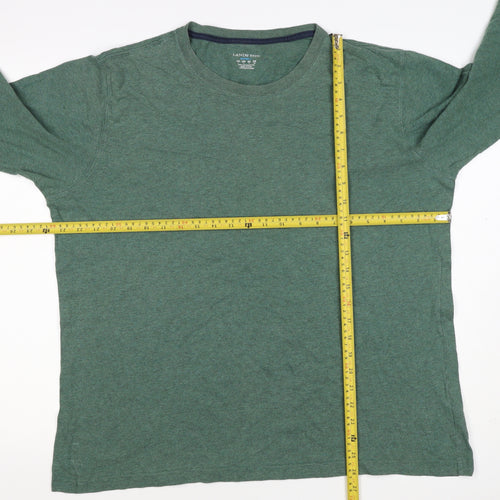 Lands' End Men’s Green L Super-T Cotton Long Sleeve Crew Neck T-Shirt