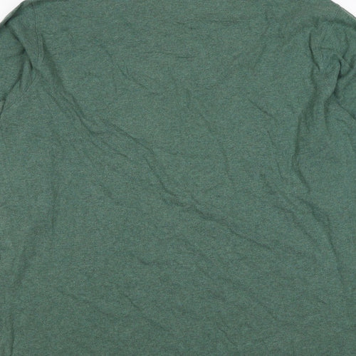 Lands' End Men’s Green L Super-T Cotton Long Sleeve Crew Neck T-Shirt
