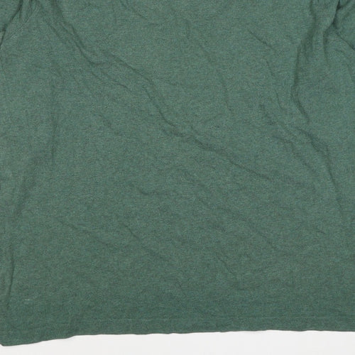 Lands' End Men’s Green L Super-T Cotton Long Sleeve Crew Neck T-Shirt