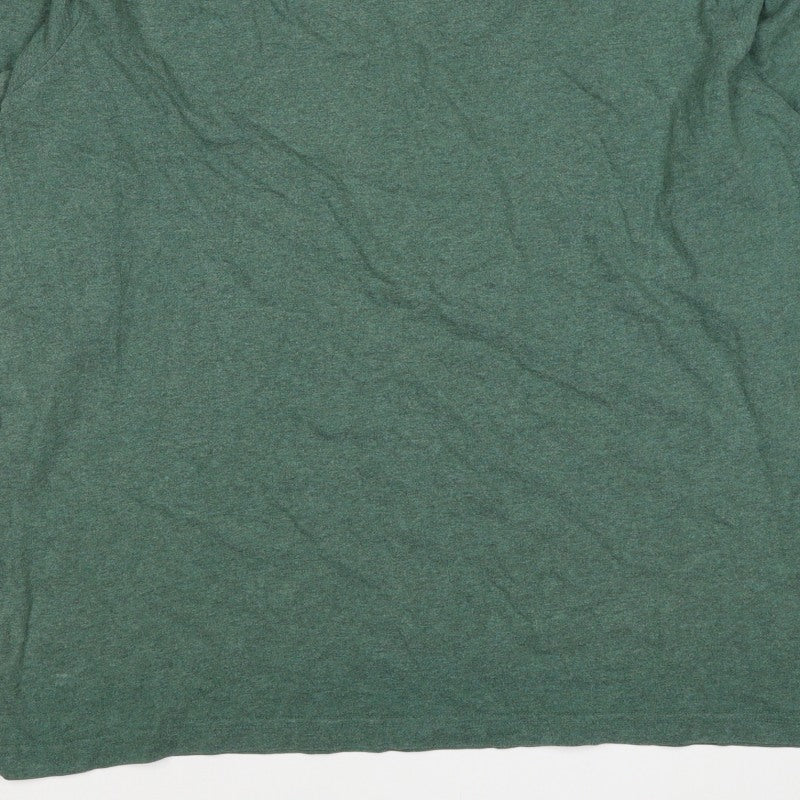 Lands' End Men’s Green L Super-T Cotton Long Sleeve Crew Neck T-Shirt