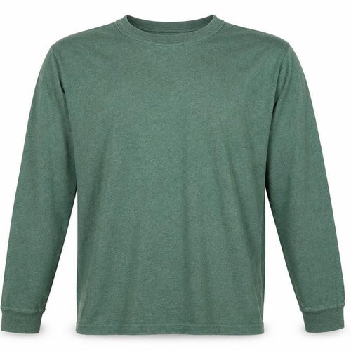 Lands' End Men’s Green L Super-T Cotton Long Sleeve Crew Neck T-Shirt