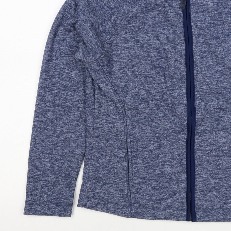 Tu Women Blue Size 12 Basic Full Zip Fleece Jacket with Pockets
