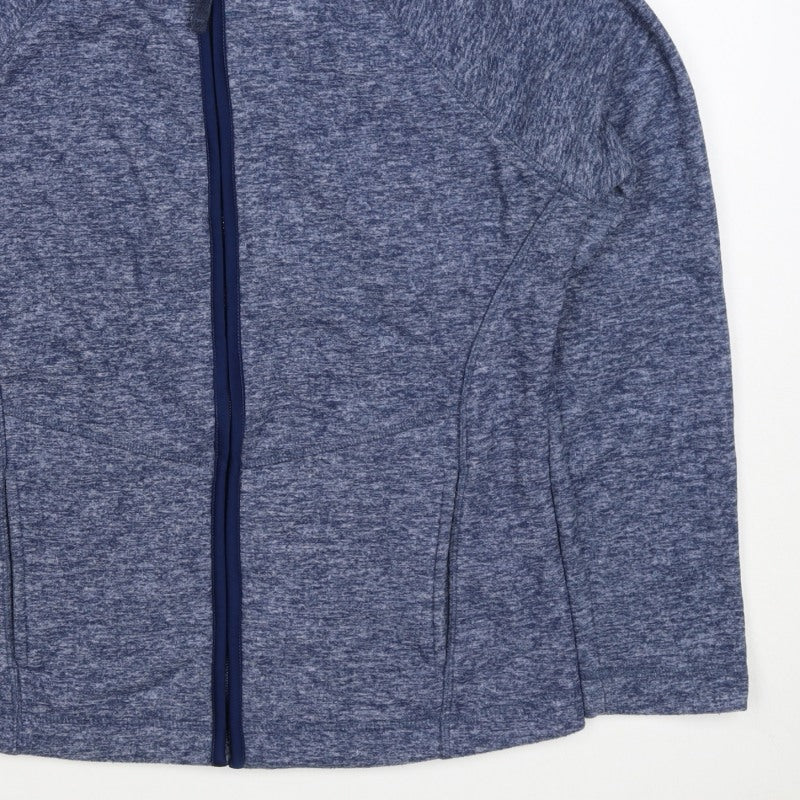 Tu Women Blue Size 12 Basic Full Zip Fleece Jacket with Pockets