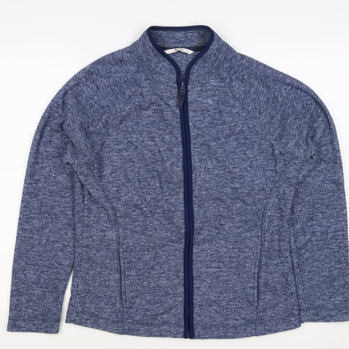 Tu Women Blue Size 12 Basic Full Zip Fleece Jacket with Pockets