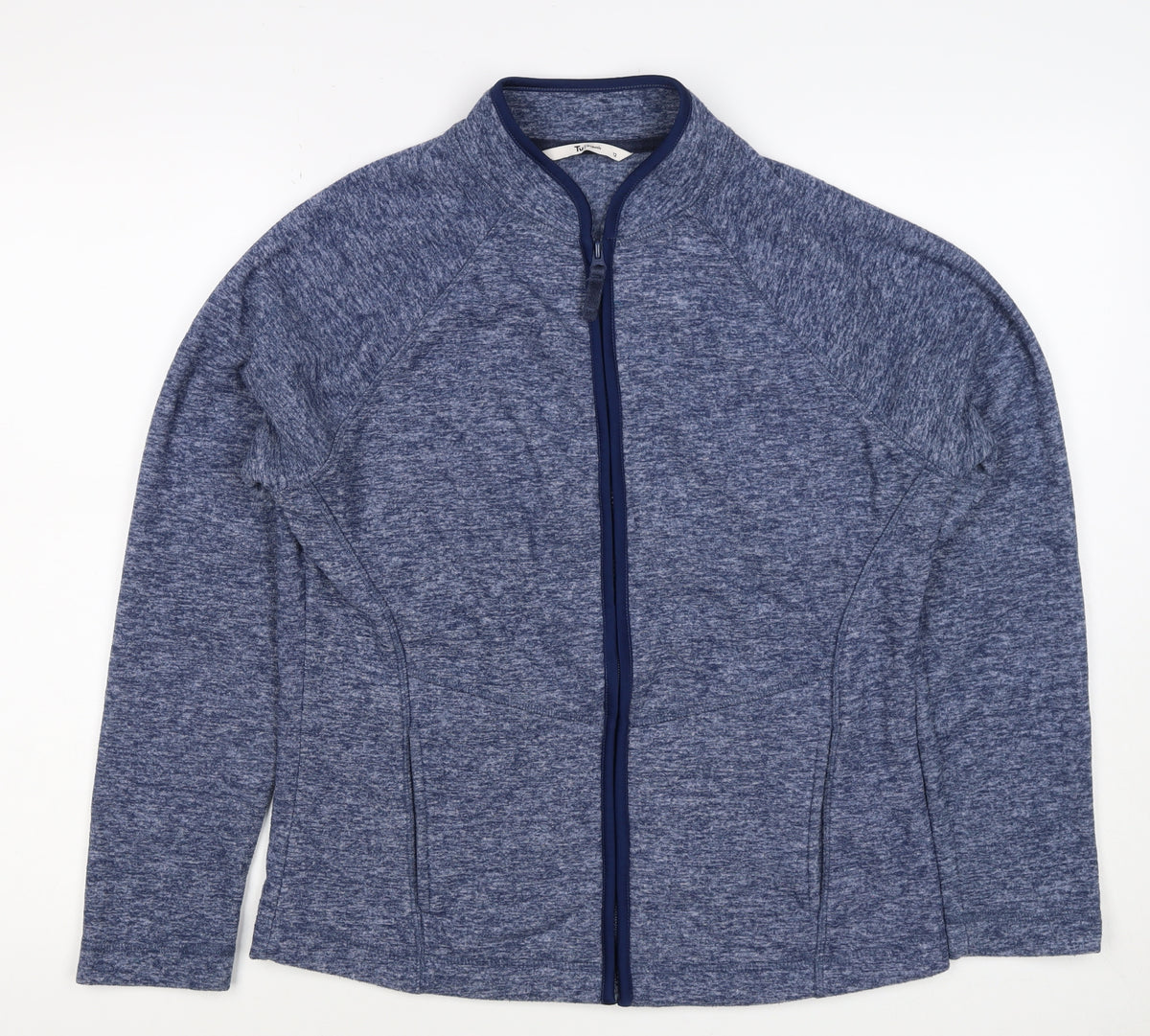 Tu Women Blue Size 12 Basic Full Zip Fleece Jacket with Pockets