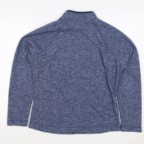 Tu Women Blue Size 12 Basic Full Zip Fleece Jacket with Pockets