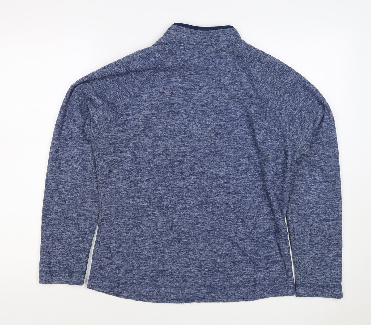 Tu Women Blue Size 12 Basic Full Zip Fleece Jacket with Pockets