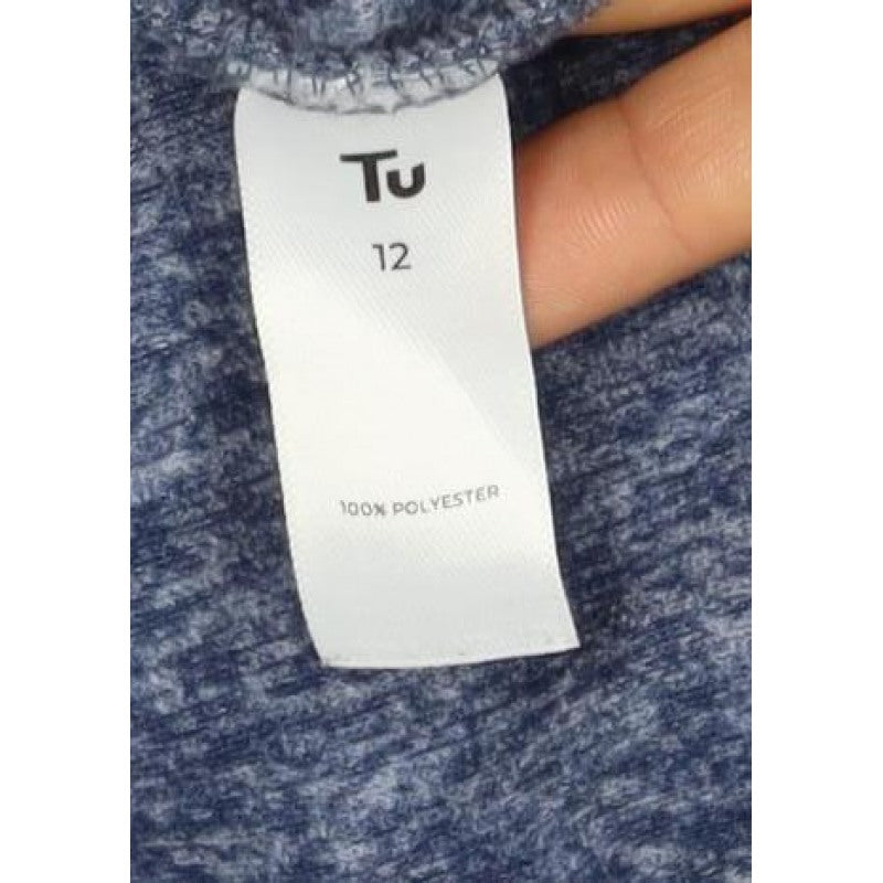 Tu Women Blue Size 12 Basic Full Zip Fleece Jacket with Pockets