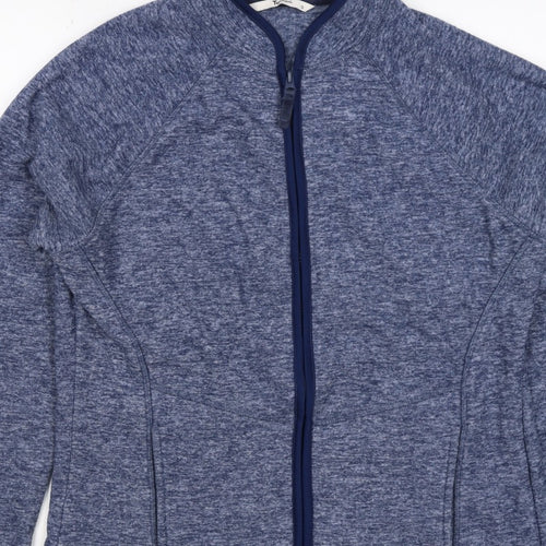 Tu Women Blue Size 12 Basic Full Zip Fleece Jacket with Pockets
