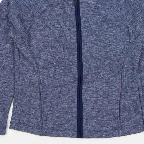 Tu Women Blue Size 12 Basic Full Zip Fleece Jacket with Pockets