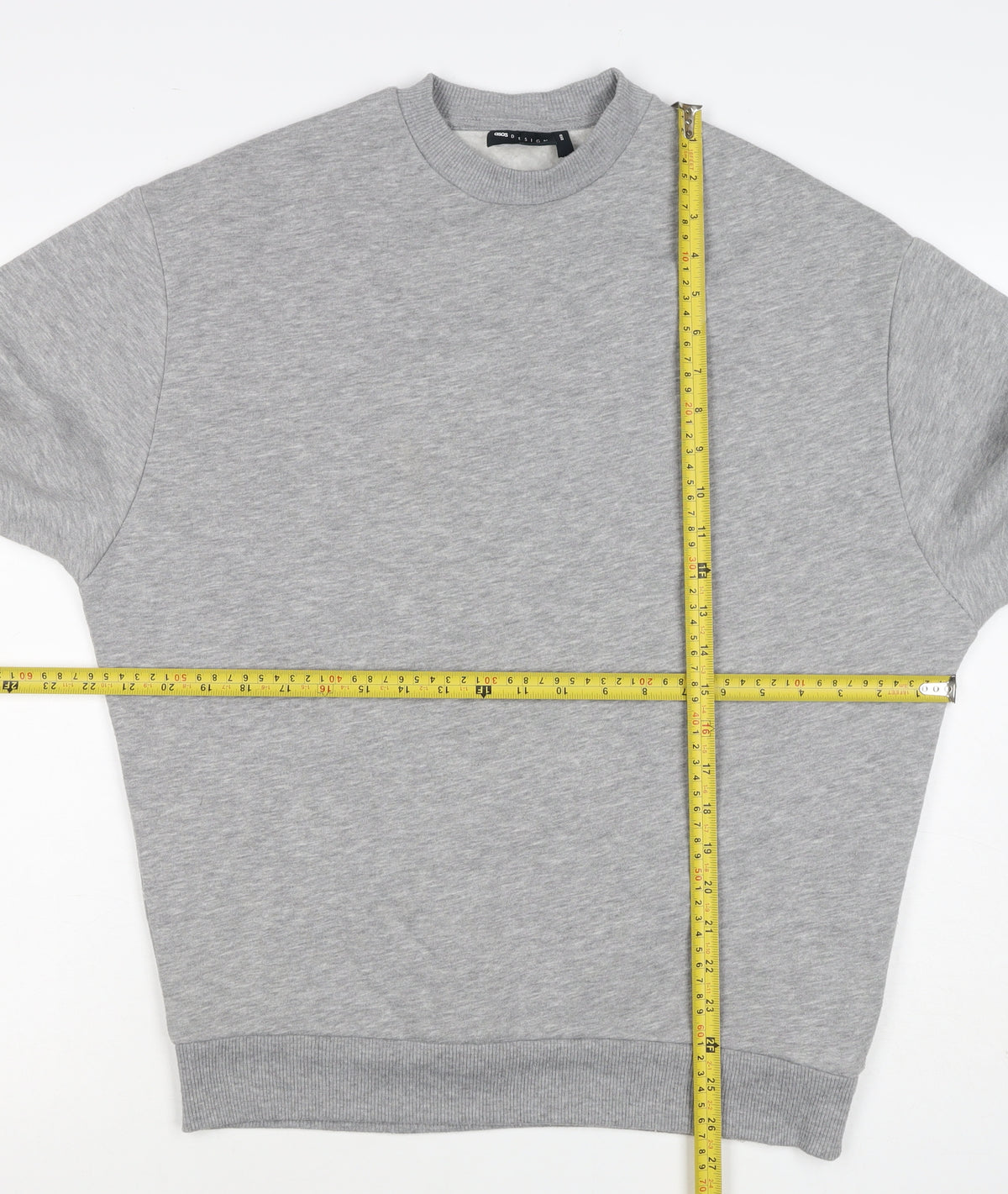ASOS Design Men’s Grey XS Crew Neck Fleece Pullover Sweatshirt