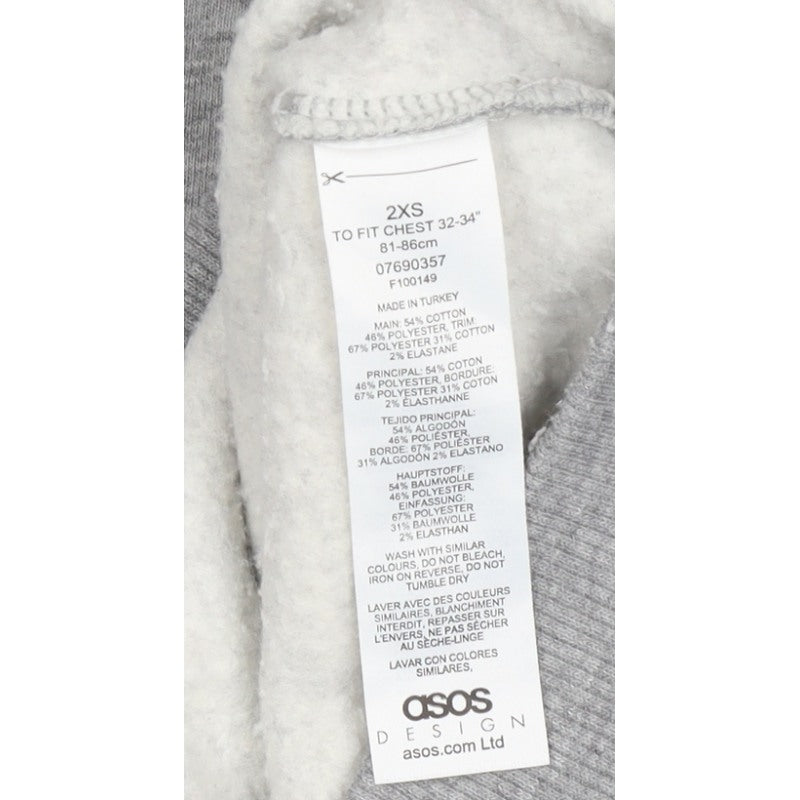 ASOS Design Men’s Grey XS Crew Neck Fleece Pullover Sweatshirt