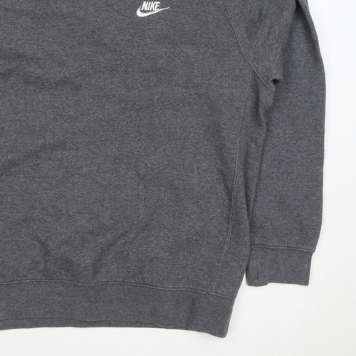 Nike Men’s Grey M Pullover Crew Neck Logo Sweatshirt