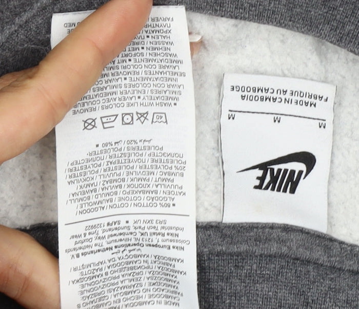 Nike Men’s Grey M Pullover Crew Neck Logo Sweatshirt