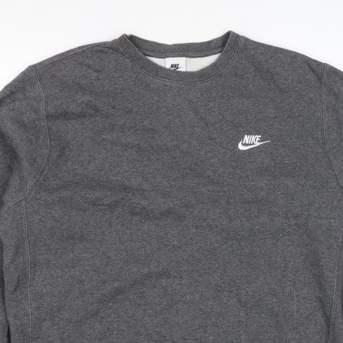Nike Men’s Grey M Pullover Crew Neck Logo Sweatshirt