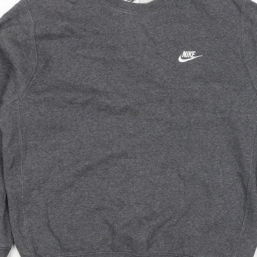 Nike Men’s Grey M Pullover Crew Neck Logo Sweatshirt