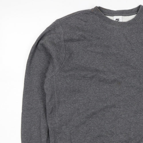 Nike Men’s Grey M Pullover Crew Neck Logo Sweatshirt