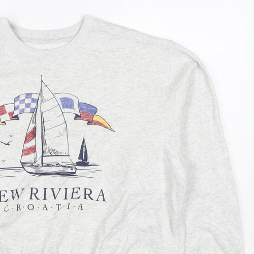 Hollister Women’s Grey S Nautical Croatia Graphic Pullover Sweatshirt