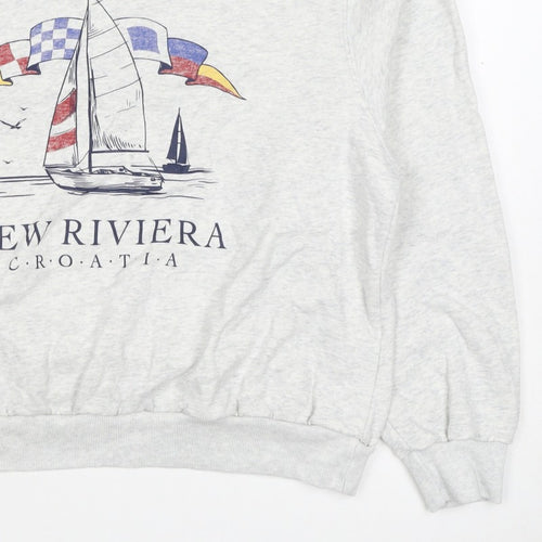 Hollister Women’s Grey S Nautical Croatia Graphic Pullover Sweatshirt