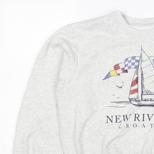 Hollister Women’s Grey S Nautical Croatia Graphic Pullover Sweatshirt