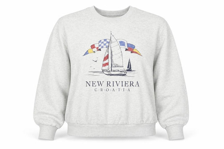 Hollister Women’s Grey S Nautical Croatia Graphic Pullover Sweatshirt