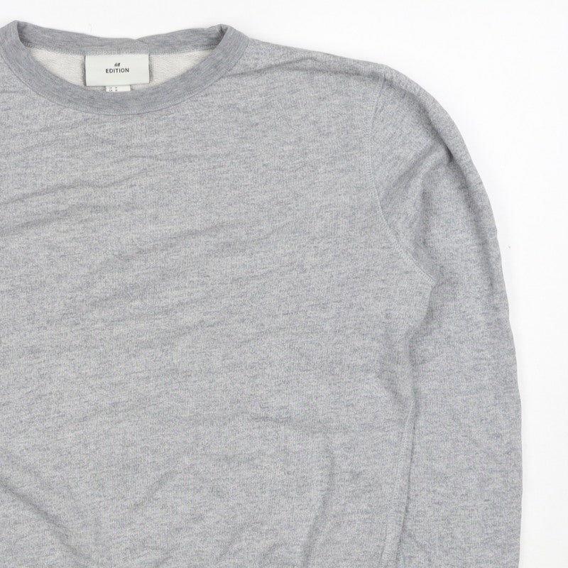 H&M Edition Men’s Grey M Crew Neck Cotton Silk Pullover Sweatshirt