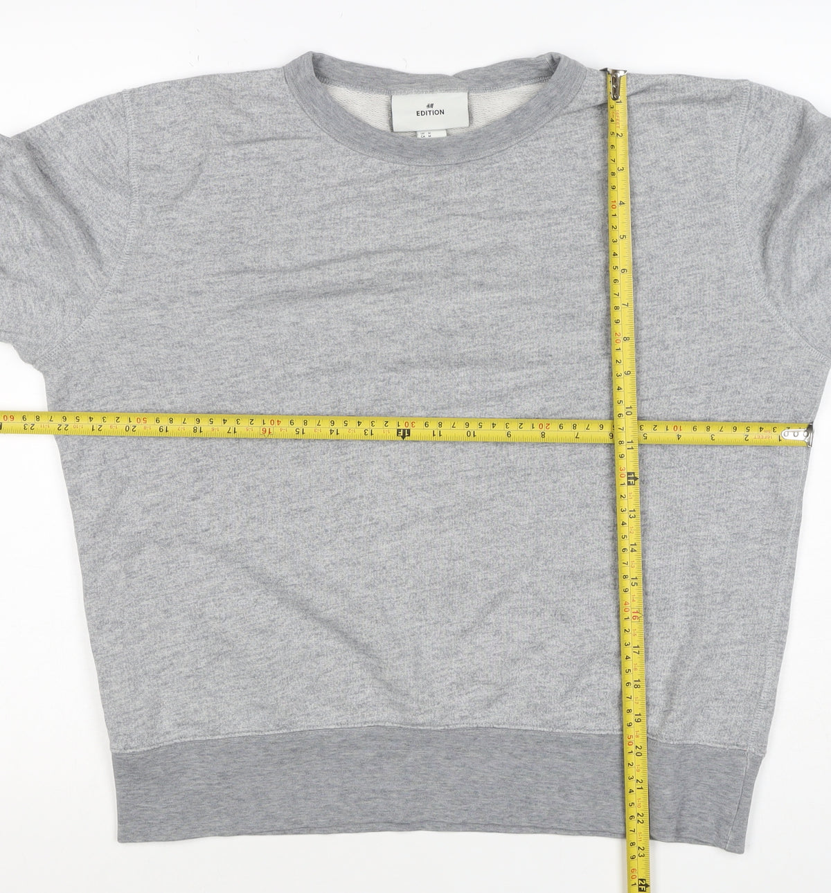 H&M Edition Men’s Grey M Crew Neck Cotton Silk Pullover Sweatshirt