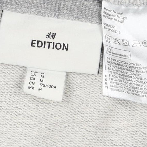 H&M Edition Men’s Grey M Crew Neck Cotton Silk Pullover Sweatshirt