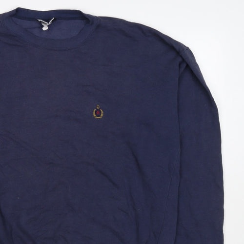 Bugle Boy Men’s Blue XL Crew Neck Embroidered Logo Pullover Sweatshirt