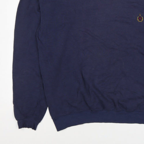 Bugle Boy Men’s Blue XL Crew Neck Embroidered Logo Pullover Sweatshirt