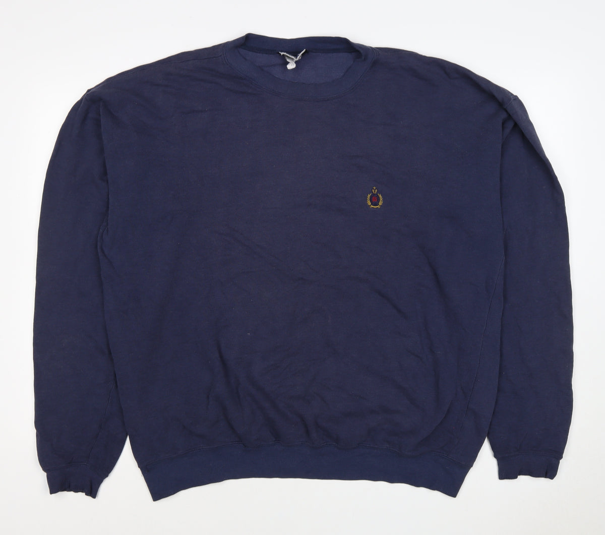 Bugle Boy Men’s Blue XL Crew Neck Embroidered Logo Pullover Sweatshirt