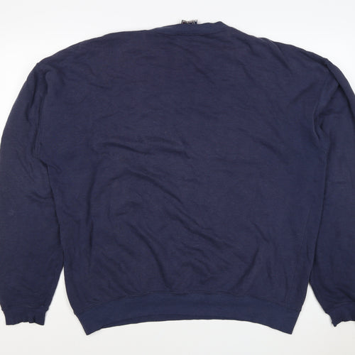 Bugle Boy Men’s Blue XL Crew Neck Embroidered Logo Pullover Sweatshirt