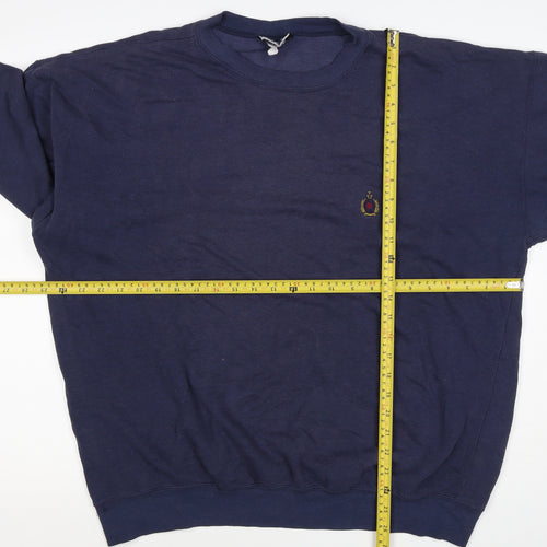 Bugle Boy Men’s Blue XL Crew Neck Embroidered Logo Pullover Sweatshirt
