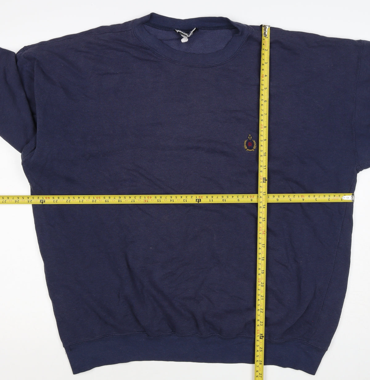 Bugle Boy Men’s Blue XL Crew Neck Embroidered Logo Pullover Sweatshirt