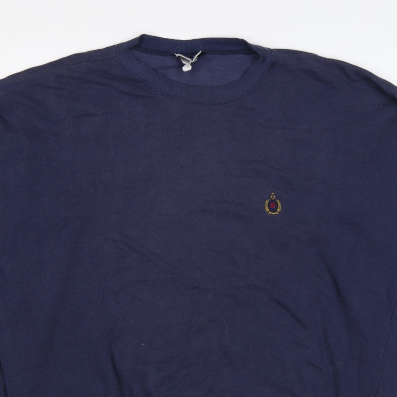 Bugle Boy Men’s Blue XL Crew Neck Embroidered Logo Pullover Sweatshirt