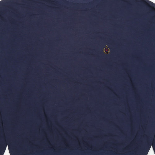 Bugle Boy Men’s Blue XL Crew Neck Embroidered Logo Pullover Sweatshirt