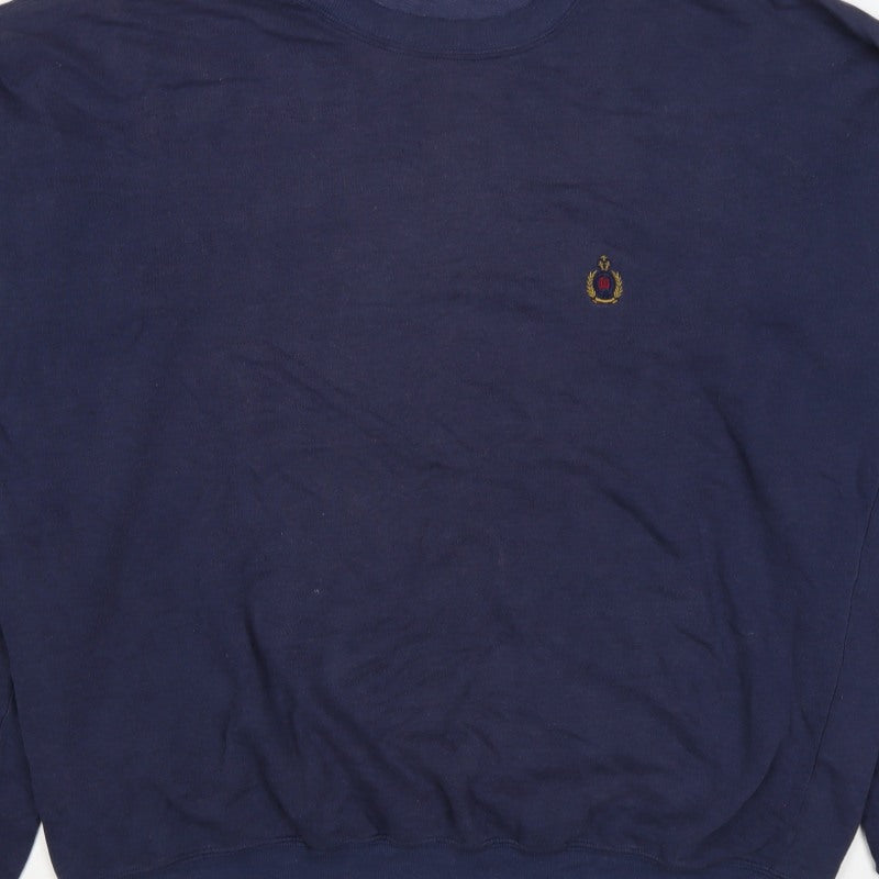 Bugle Boy Men’s Blue XL Crew Neck Embroidered Logo Pullover Sweatshirt