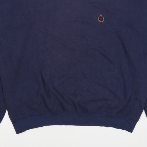 Bugle Boy Men’s Blue XL Crew Neck Embroidered Logo Pullover Sweatshirt