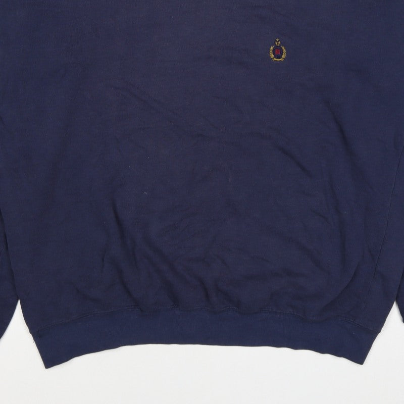 Bugle Boy Men’s Blue XL Crew Neck Embroidered Logo Pullover Sweatshirt