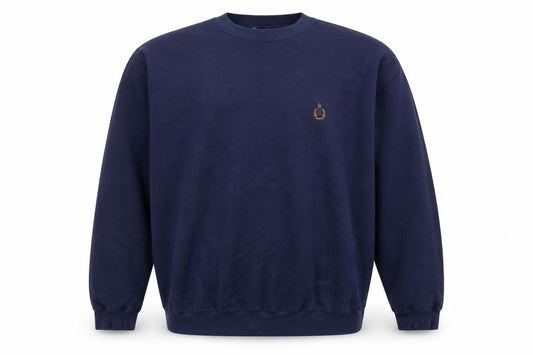 Bugle Boy Men’s Blue XL Crew Neck Embroidered Logo Pullover Sweatshirt
