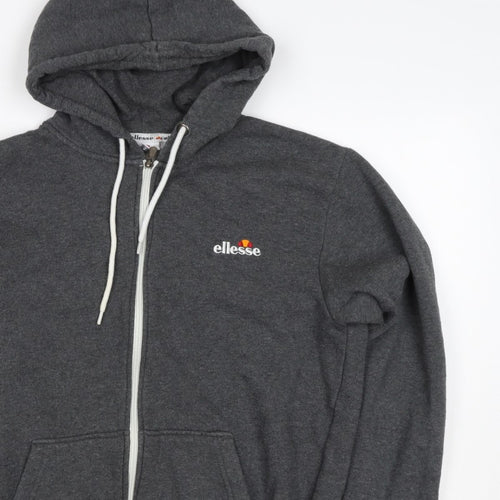 Ellesse Men’s Grey Small Full Zip Logo Hoodie Sports Fleece