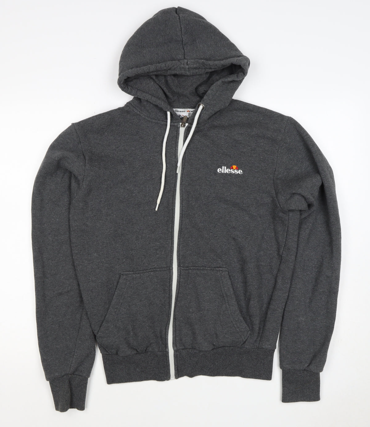 Ellesse Men’s Grey Small Full Zip Logo Hoodie Sports Fleece
