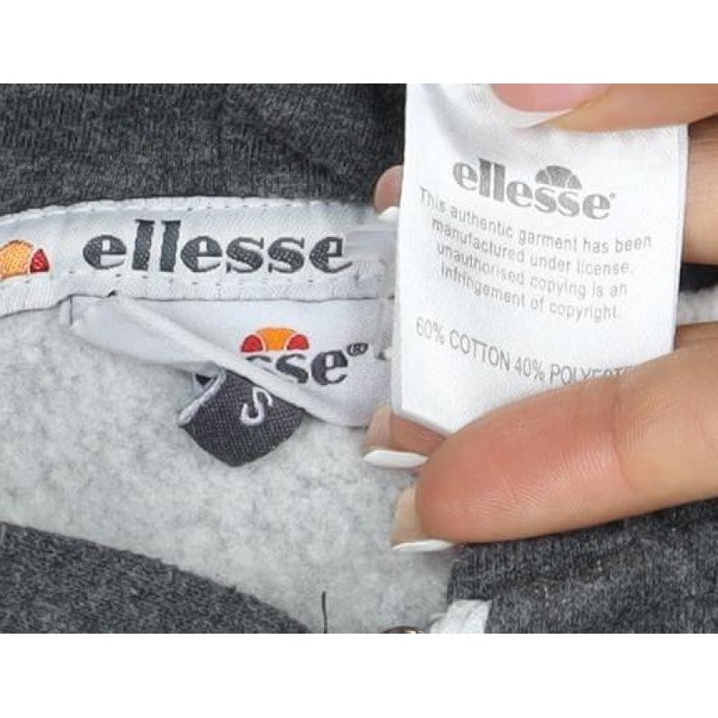 Ellesse Men’s Grey Small Full Zip Logo Hoodie Sports Fleece