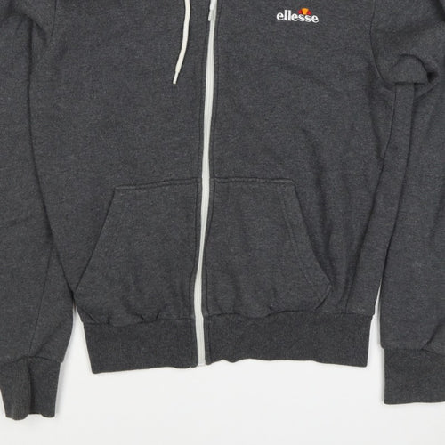 Ellesse Men’s Grey Small Full Zip Logo Hoodie Sports Fleece