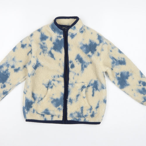 Lily & Dan Boys Blue Ivory Fleece Jacket 7-8 Years Full Zip