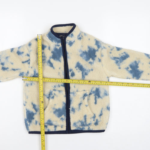 Lily & Dan Boys Blue Ivory Fleece Jacket 7-8 Years Full Zip