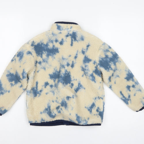 Lily & Dan Boys Blue Ivory Fleece Jacket 7-8 Years Full Zip