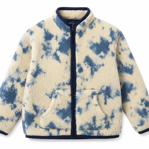 Lily & Dan Boys Blue Ivory Fleece Jacket 7-8 Years Full Zip