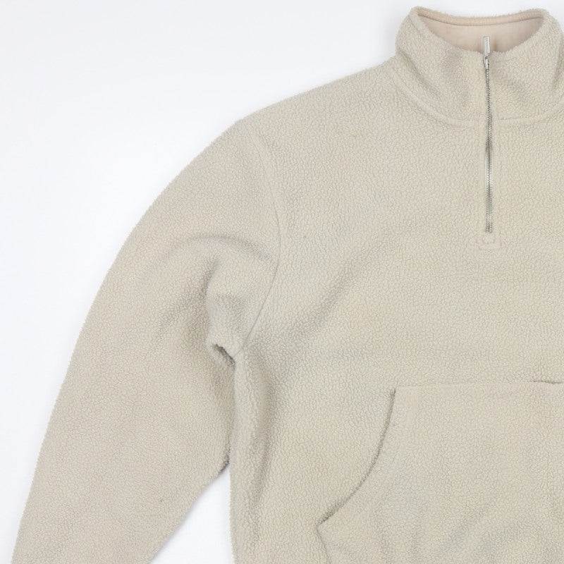 Sonneti London Men's Beige M Pullover 1/4 Zip Borg Fleece Sweatshirt